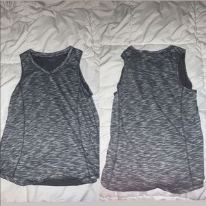 grey and white bcg tank top